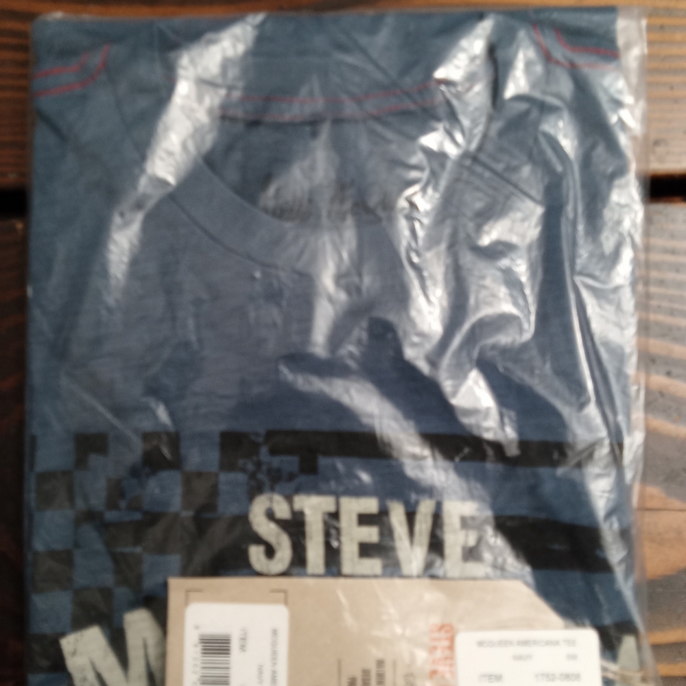 Men's Steve McQueen Blue Graphic T-Shirt Size Small - Picture 4 of 5